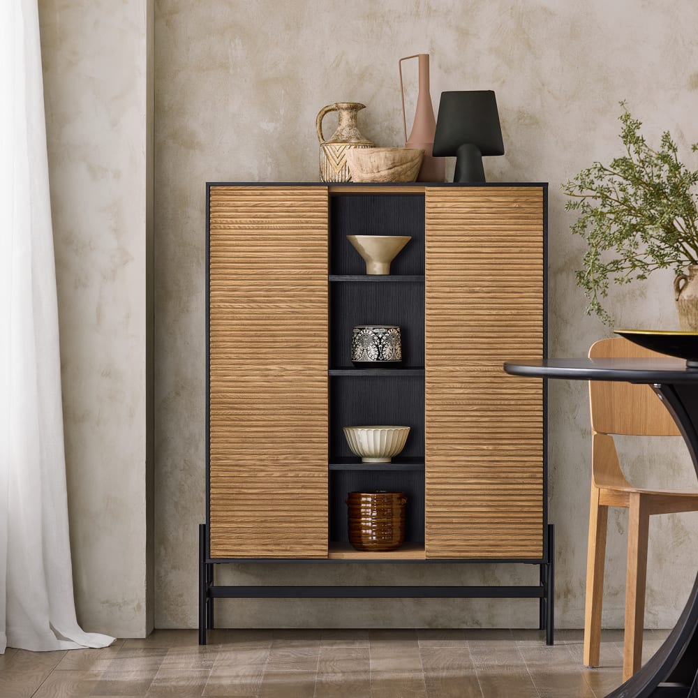 Buffet avec 4 compartiments ouverts cardre en métal - Maisons du Monde