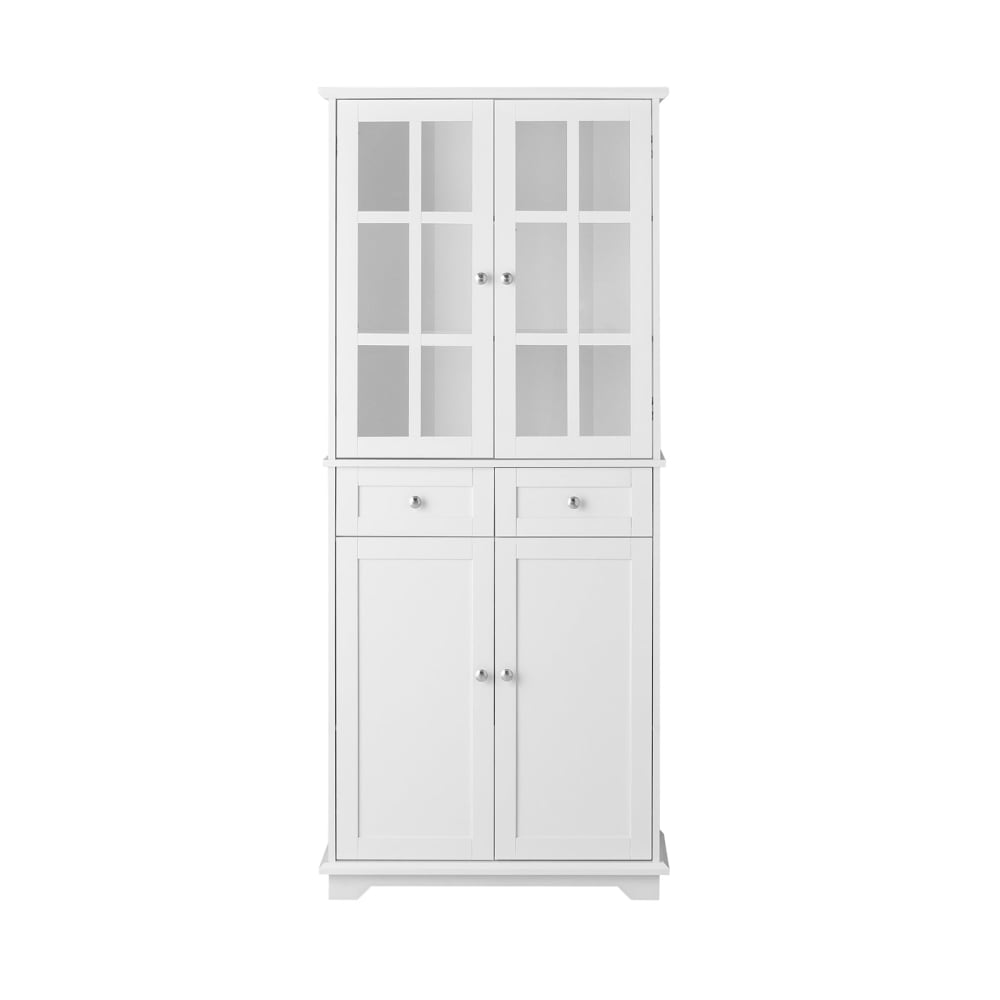 Buffet de cuisine avec 4 portes effet bois blanc