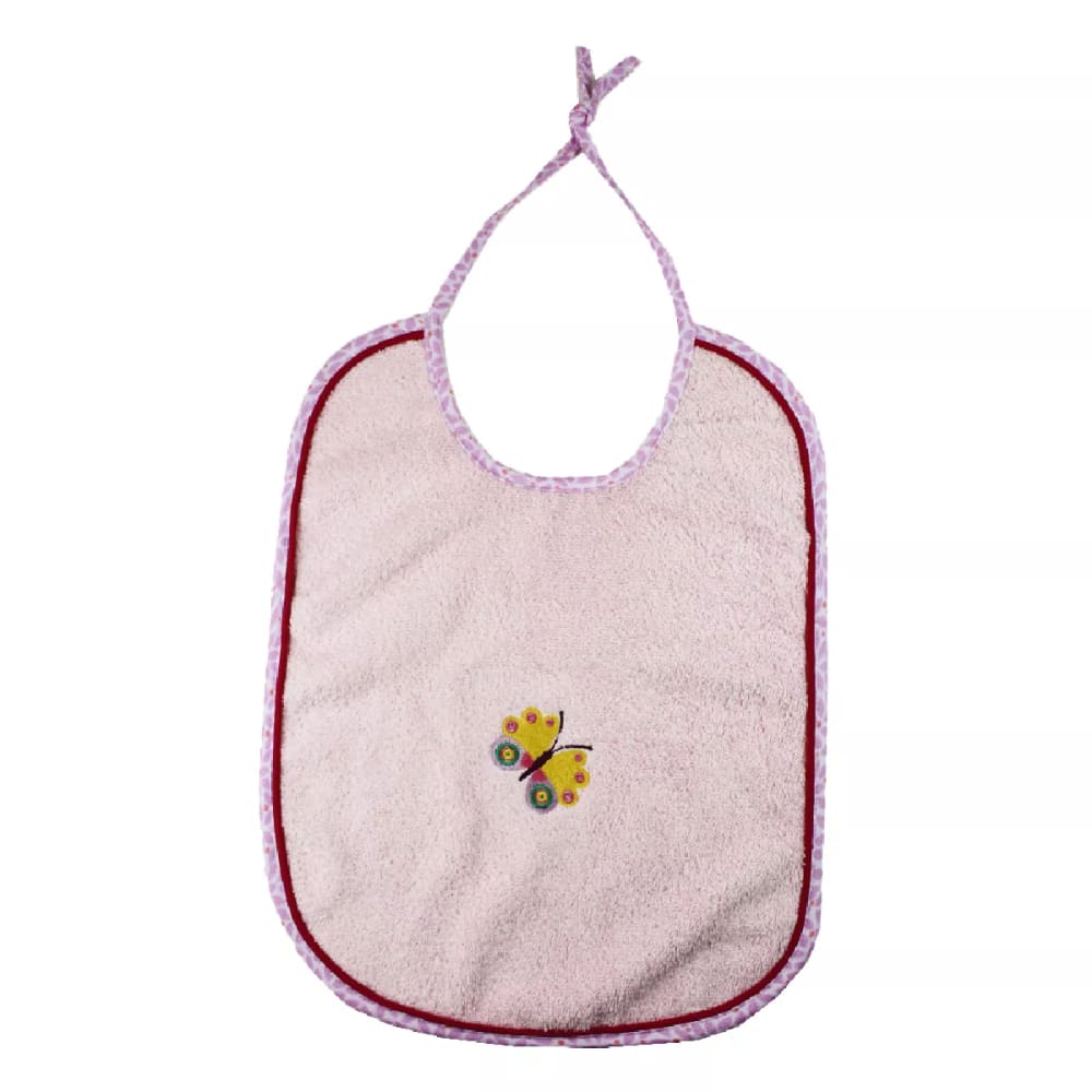 Bavoir pur coton rose 20x26 cm