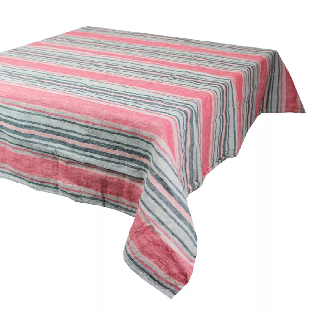 Nappe carrée lavé pur lin rose 115x115 cm - Maisons du Monde