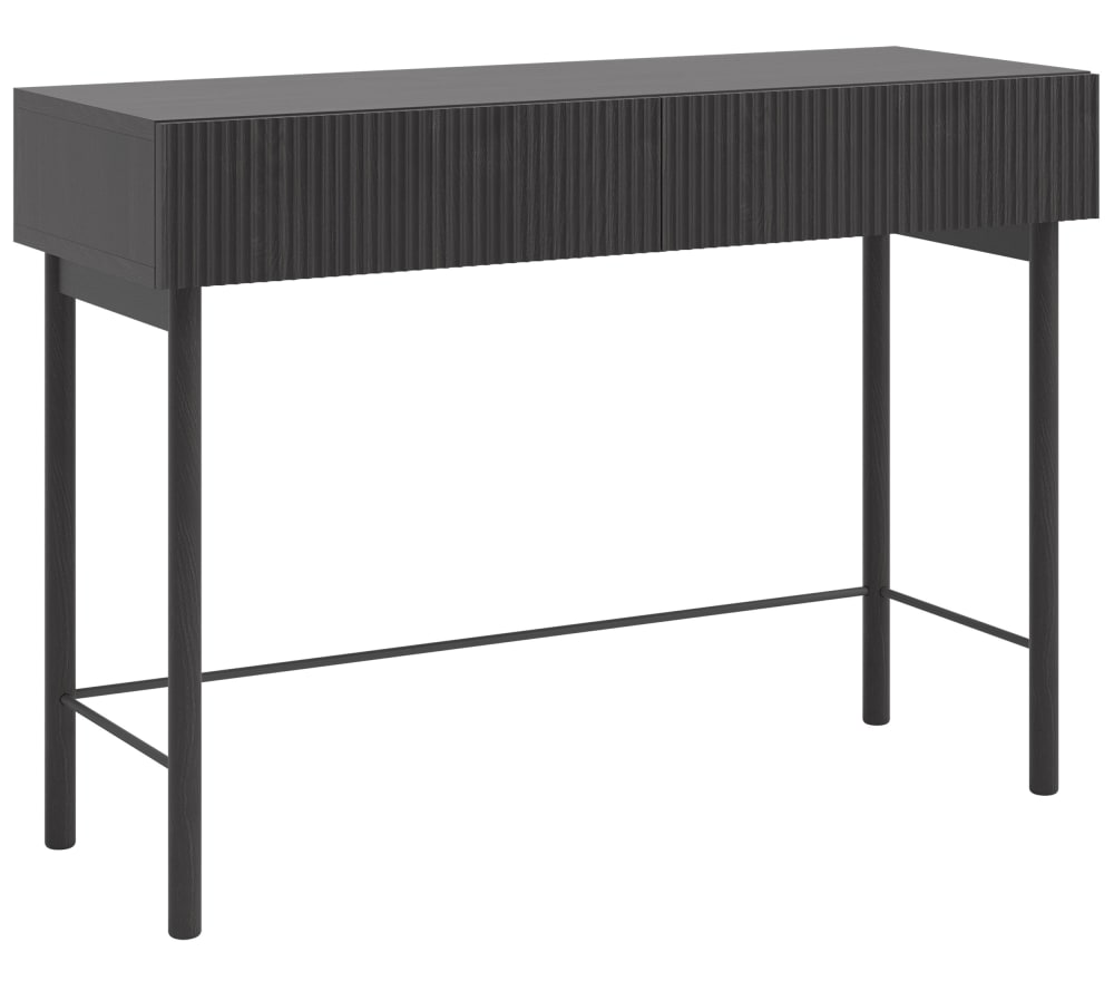 Coiffeuse suspendue en aspect frêne, nuances de gris et de noir 110 cm