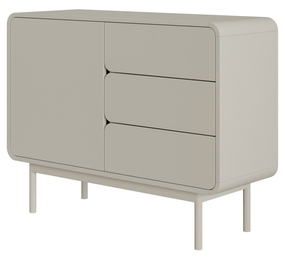Buffet 3 tiroirs gris beige 104 cm
