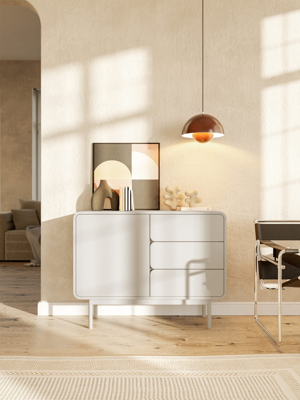 Sideboard mit 3 Schubladen, greige, 104 cm - Maisons Du Monde
