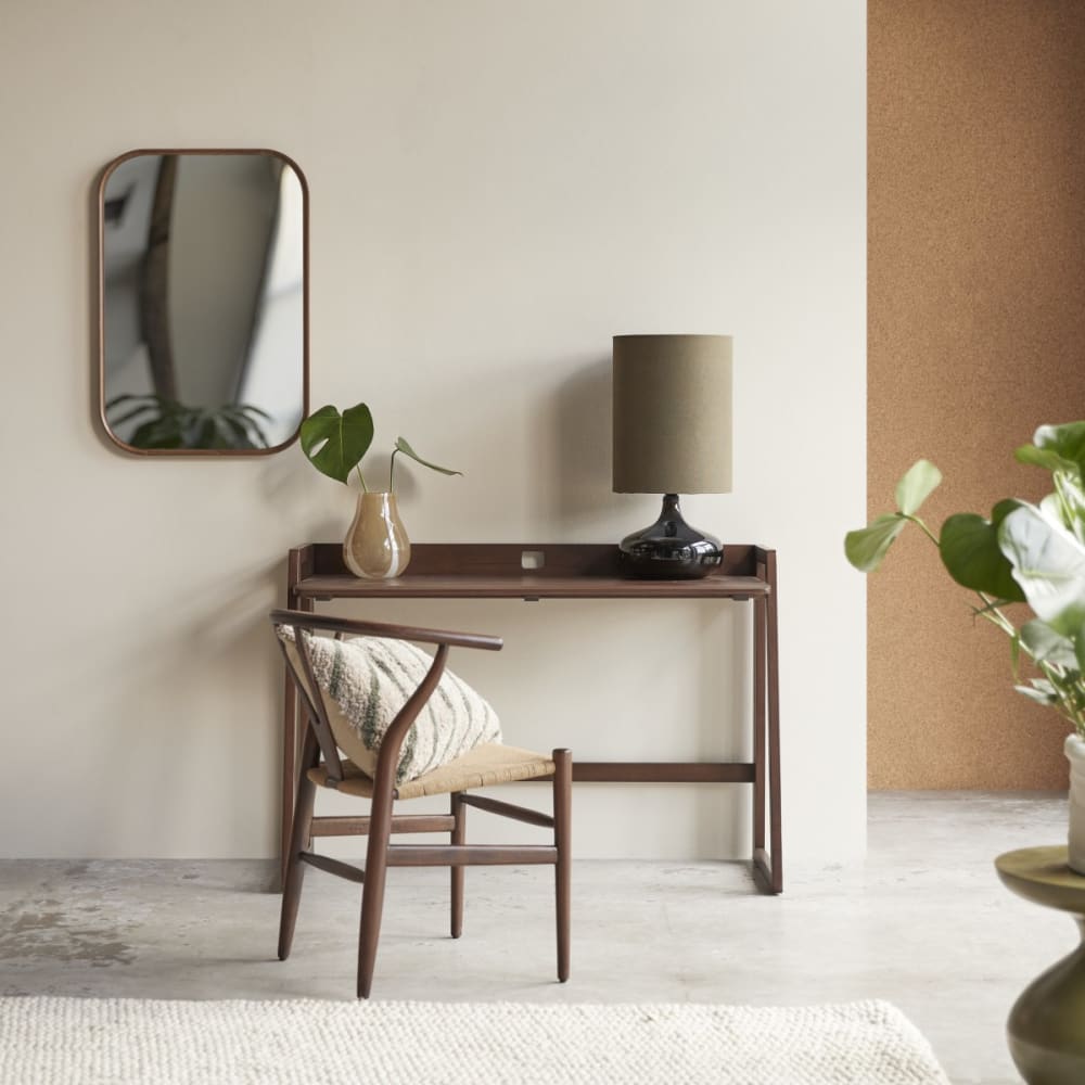 Tikamoon Klappbarer Schreibtisch aus dunklem, massivem Teakholz style modern Braun