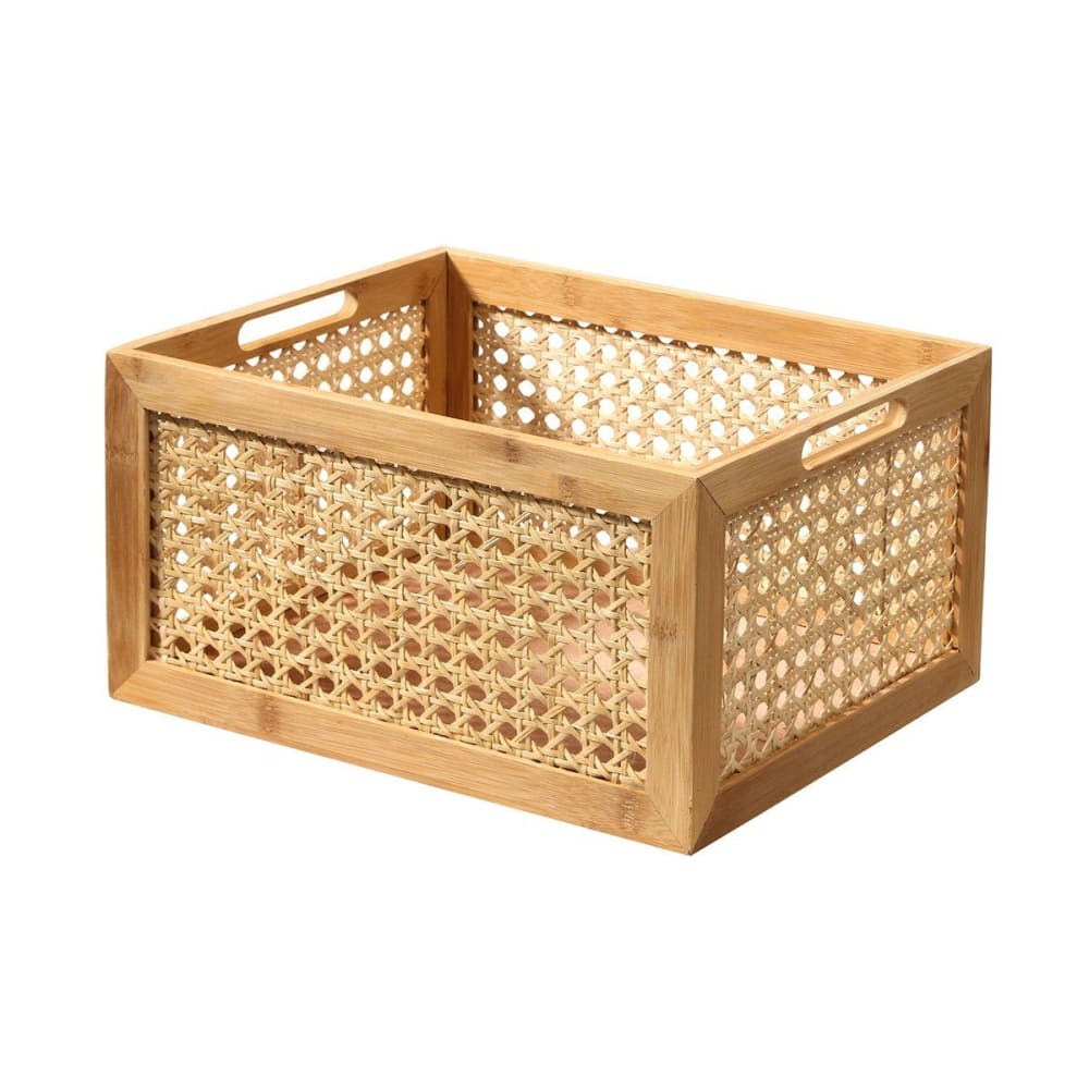 Calicosy Boîte en bambou et rotin grand modèle - l35x28x18cm style contemporain Marron Bois