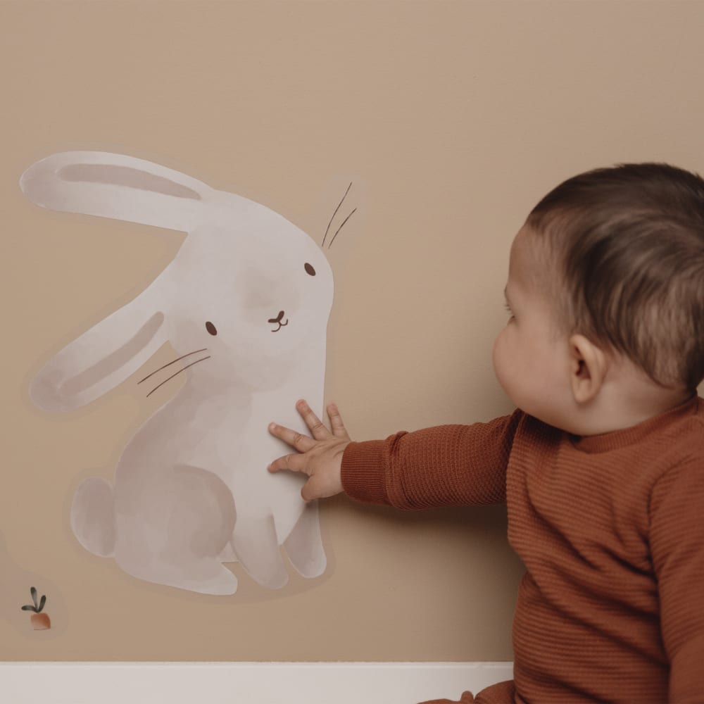 Little Dutch Stickers muraux bébé lapin 2x42x30cm style vintage Marron Papier - 42x1x30cm