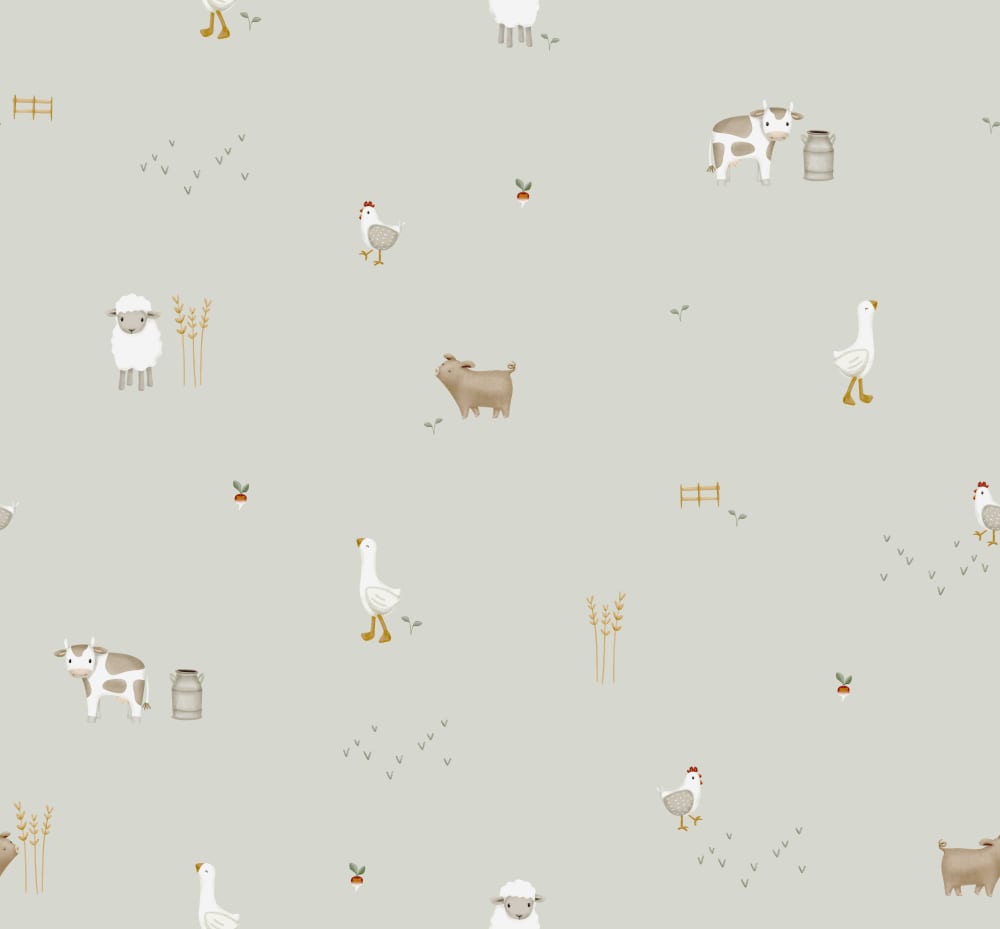 Papier peint petite ferme vert 1000x53cm — vue 3