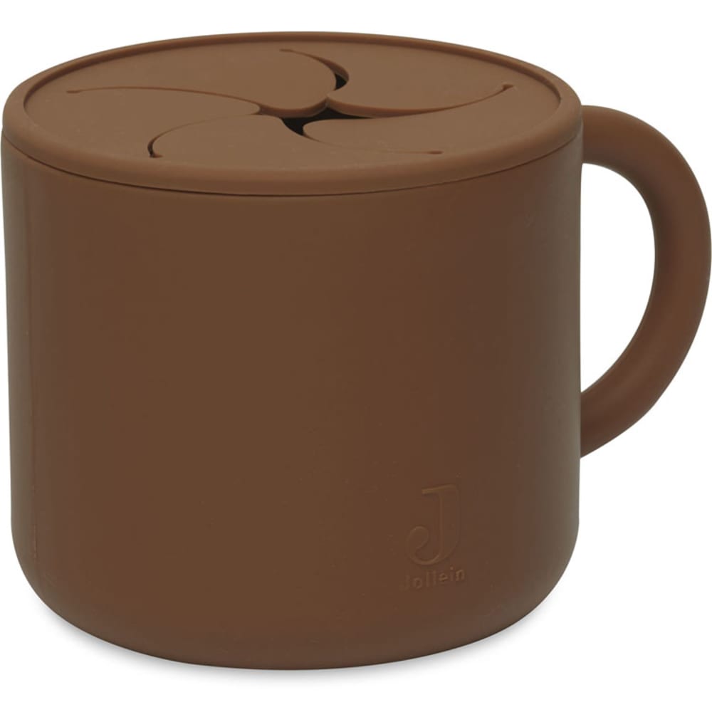 Jollein Tasse à goûter en silicone Caramel Marron Silicone Poly Organo Siloxane - 8x7x0cm