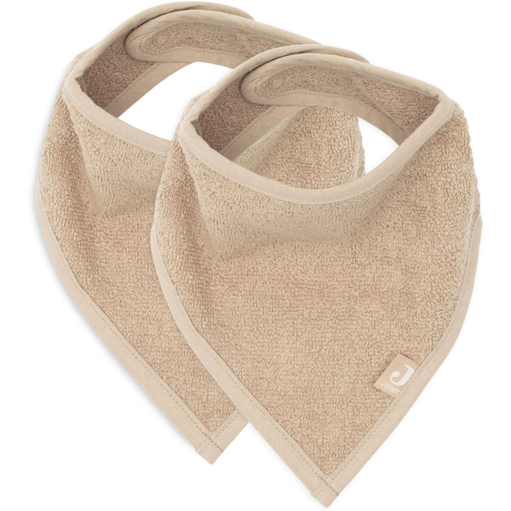 Jollein Lot de 2 bavoirs bandana Marron Jersey - 25x37x0cm