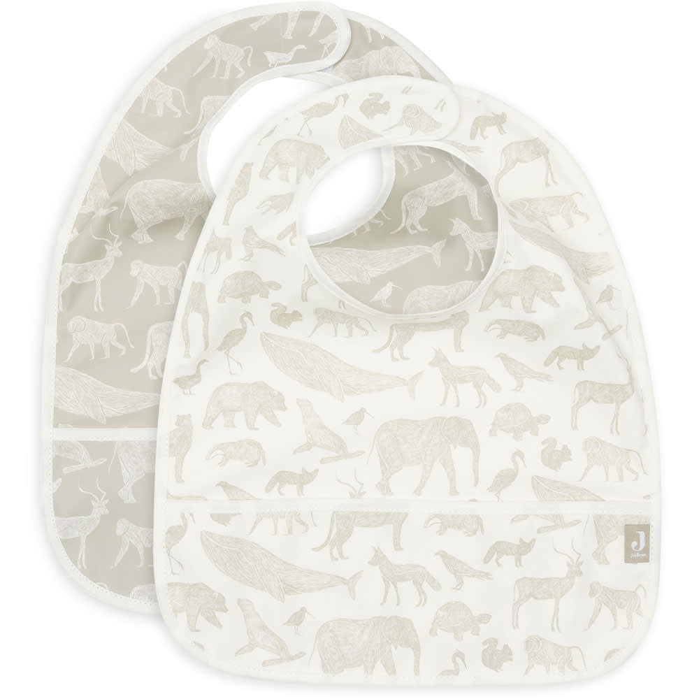 Jollein Lot de 2 bavoirs plastifiés Beige Pes - Polyester - 29x40x0cm