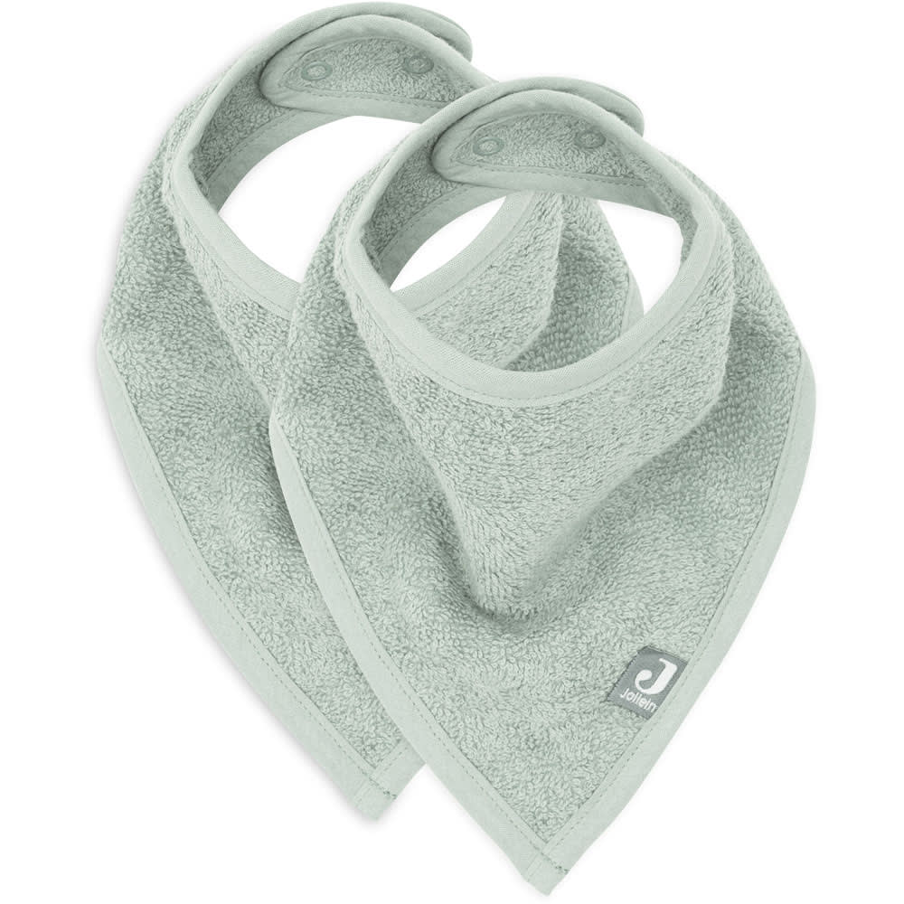 Jollein Lot de 2 bavoirs bandana Vert Jersey - 25x37x0cm