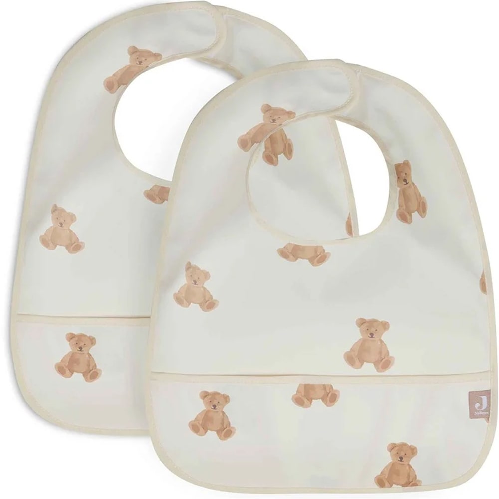 Jollein Lot de 2 bavoirs plastifiés Beige Pes - Polyester - 29x40x40cm