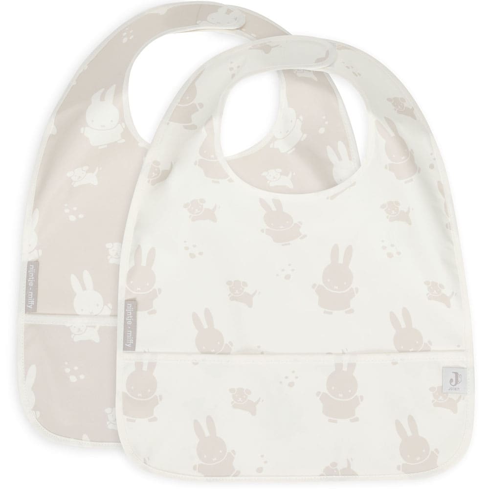 Jollein Lot de 2 bavoirs plastifiés Beige Pes - Polyester - 29x40x0cm