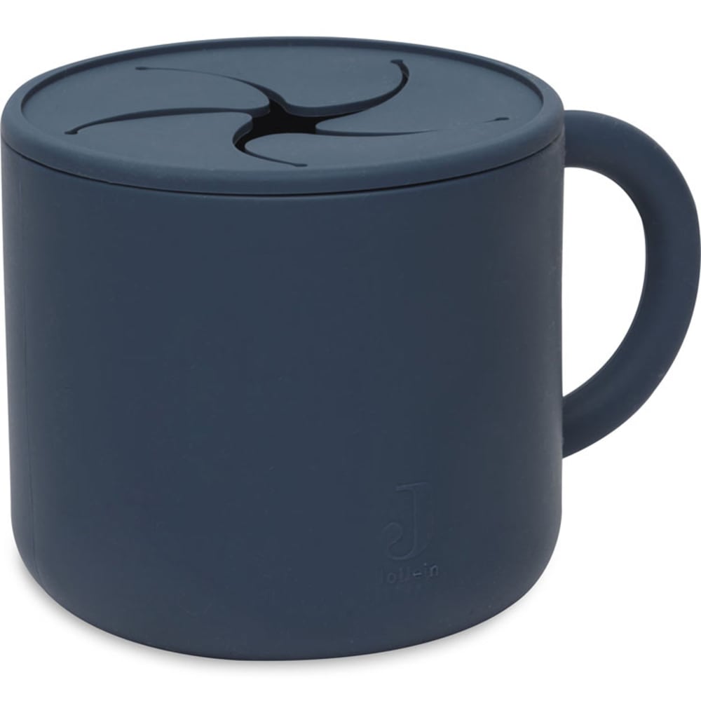 Jollein Tasse à goûter en silicone Jeans Blue Bleu Silicone Poly Organo Siloxane