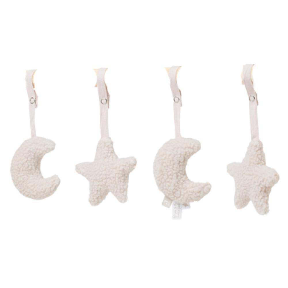Jollein Lot de 4 jouets pour arche Lune Blanc Pes - Polyester - 17x34x10cm