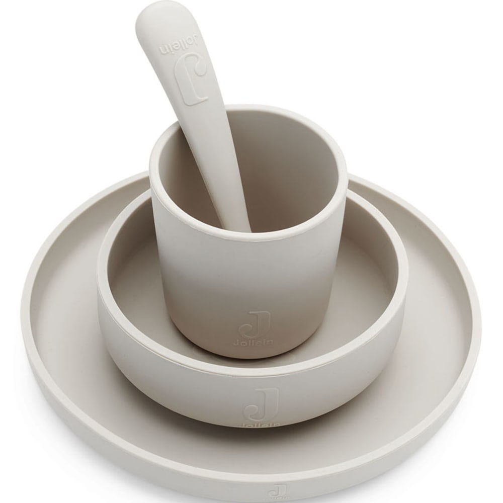 Jollein Coffret repas en silicone Beige Silicone Poly Organo Siloxane - 3x18x0cm