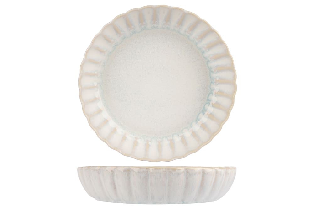 Lot de 2 Assiettes creuse en Céramique, blanc, D 21,7xh 4,7 cm