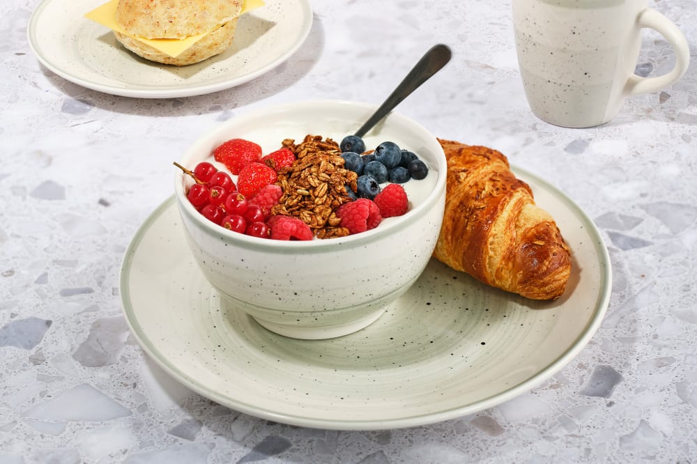 Lot de 6 Assiettes dessert en Céramqiue, vert, D 21 cm - Maisons du Monde