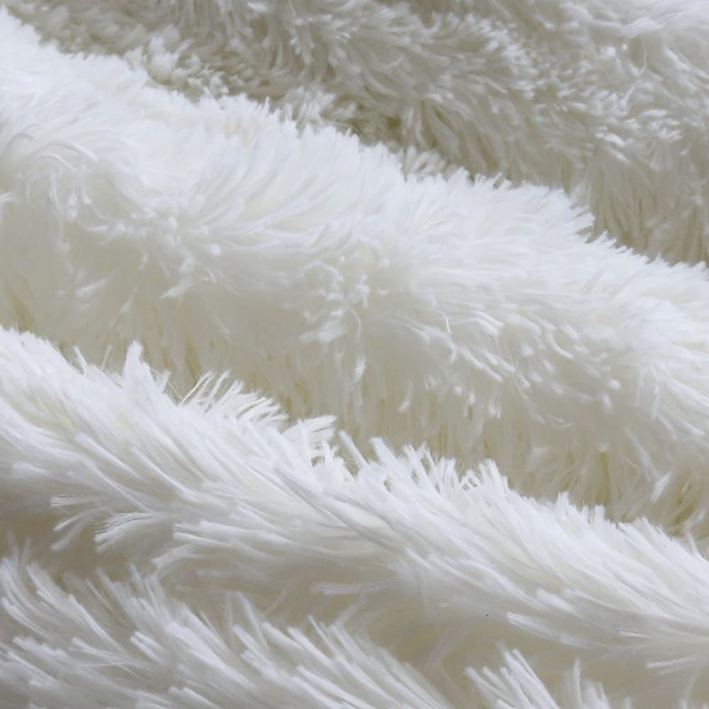 Pouf géant déhoussable fausse fourrure blanc 160 cm - Maisons du Monde