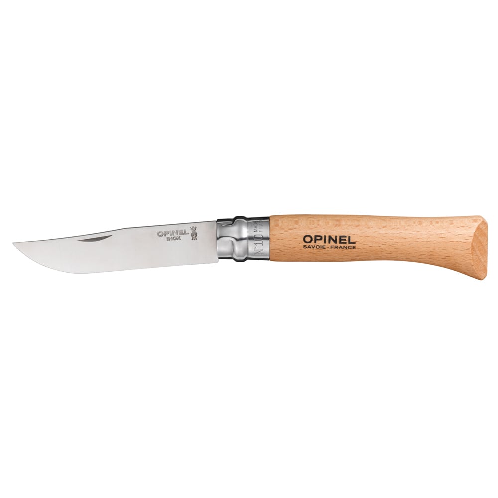 Opinel Couteau n°10 inox marron en acier inoxydable (inox)