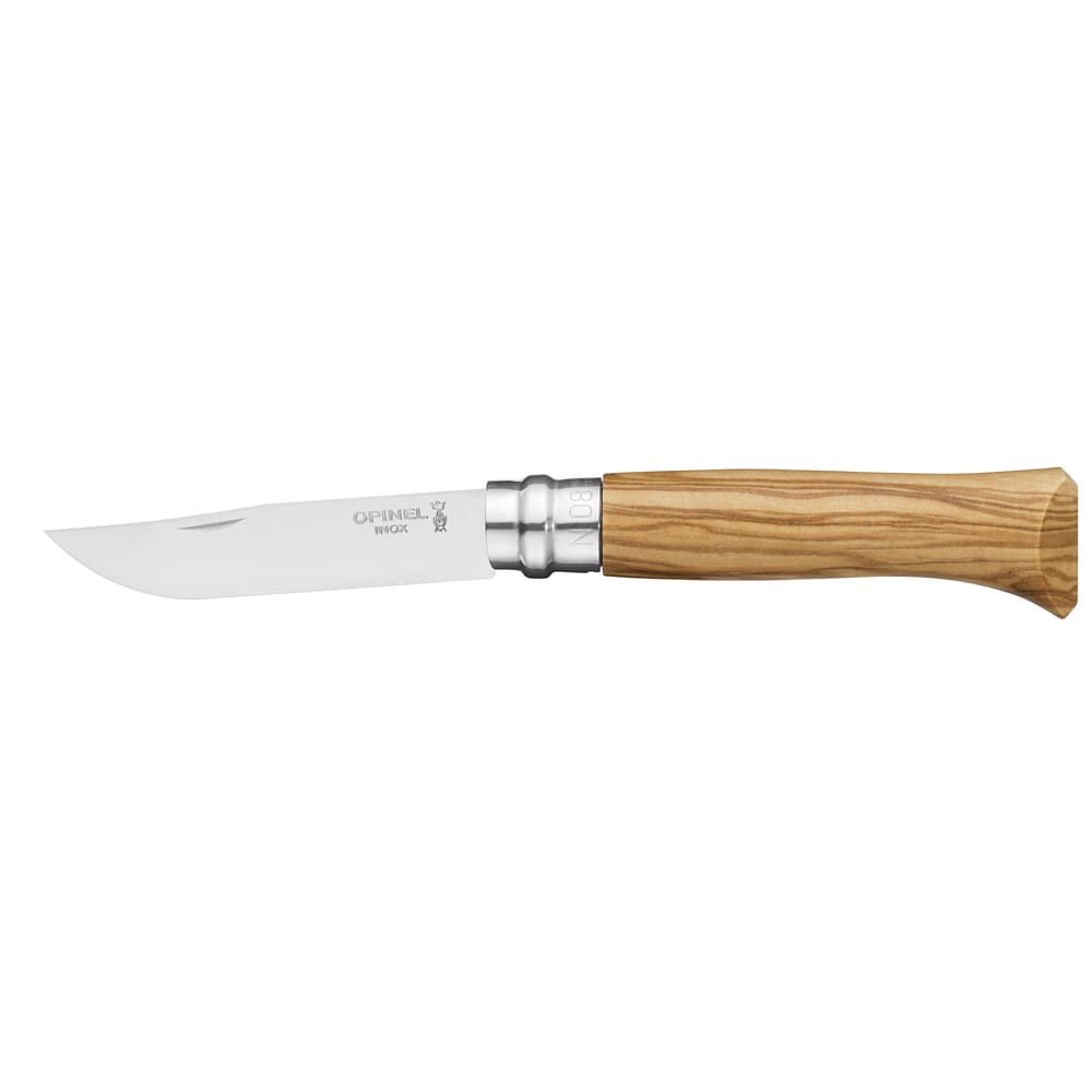 Couteau n°8 en olivier avec lame inox 2020 marron en bois d'olivier Couteau n°8 en olivier avec lame inox 2020 marron en bois d'olivier