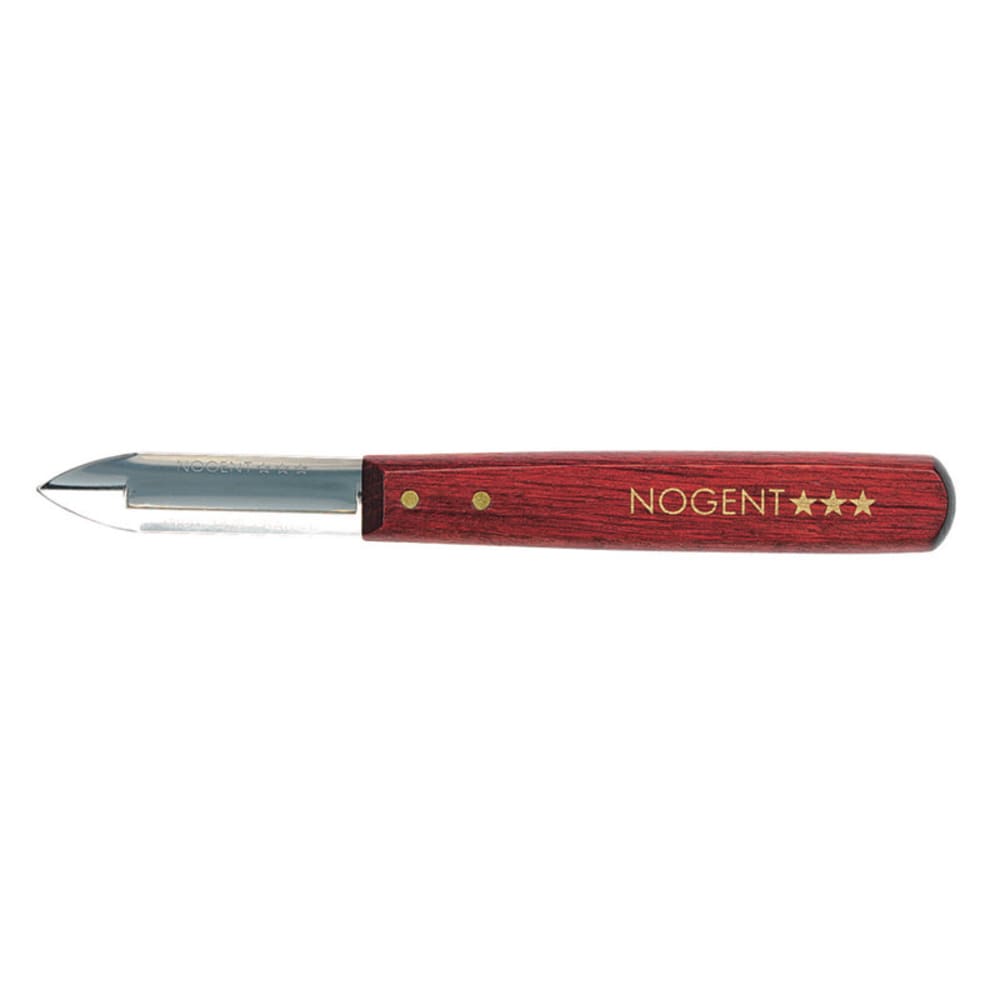 Eplucheur 1 tranchant manche en bois foncé marron en inox H1
