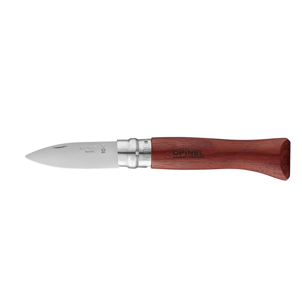 Couteau à huitres et à coquillages numéro 9 marron en bois d'olivier