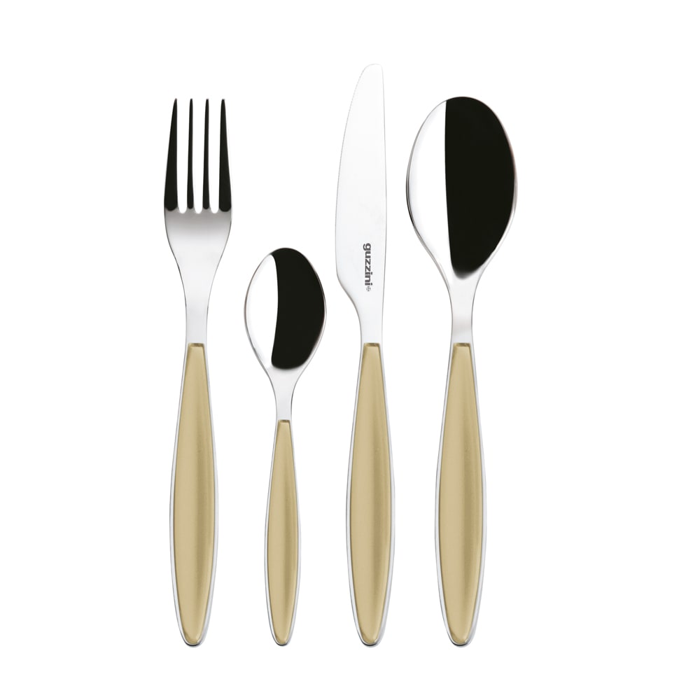 Ménagère 24 pièces   sable en inox  beige