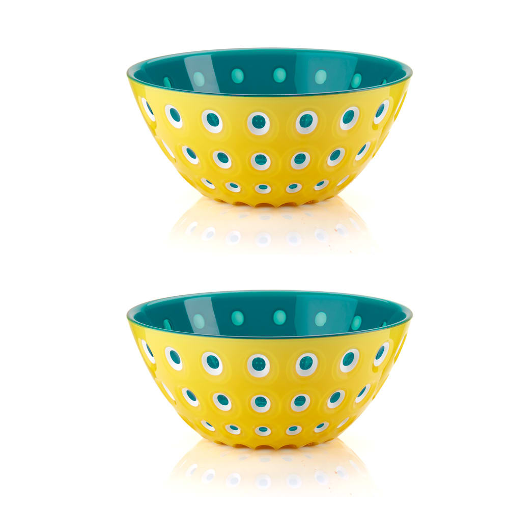 Lot de bols 12 cm   jaune et bleu en plastique  multicolore