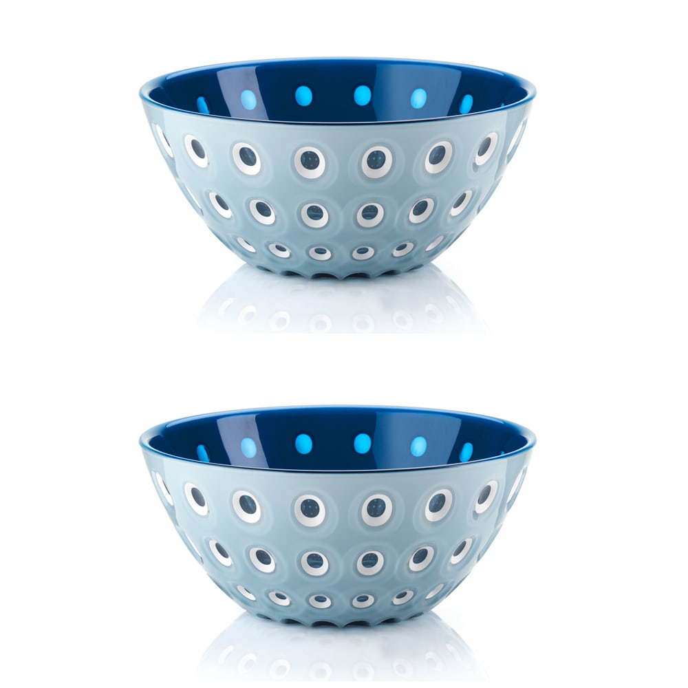 Lot de 2 bols 12 cm   bleu ciel et bleu marine en plastique