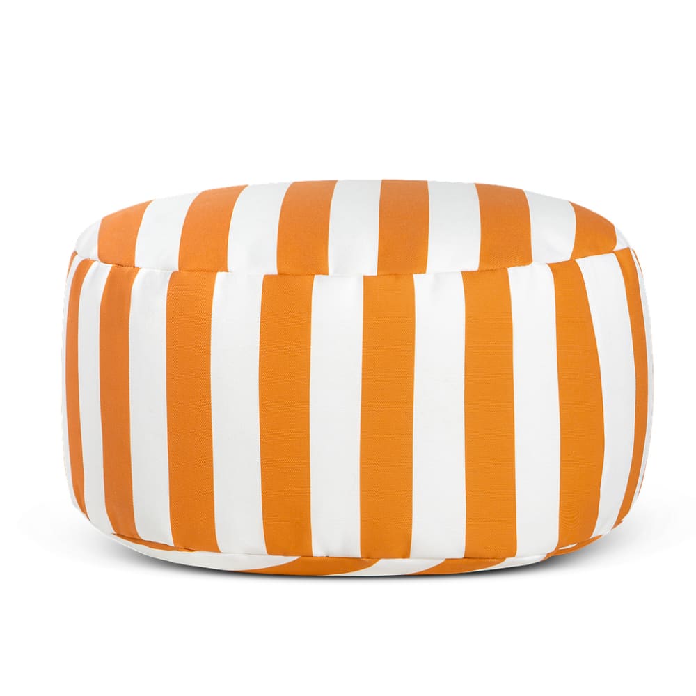 Pouf imperméable blanc et orange extérieur et intérieur