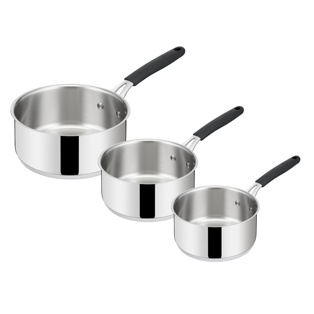 Série de 3 casseroles inox Tempra 16/18/20 cm argent / métallique en