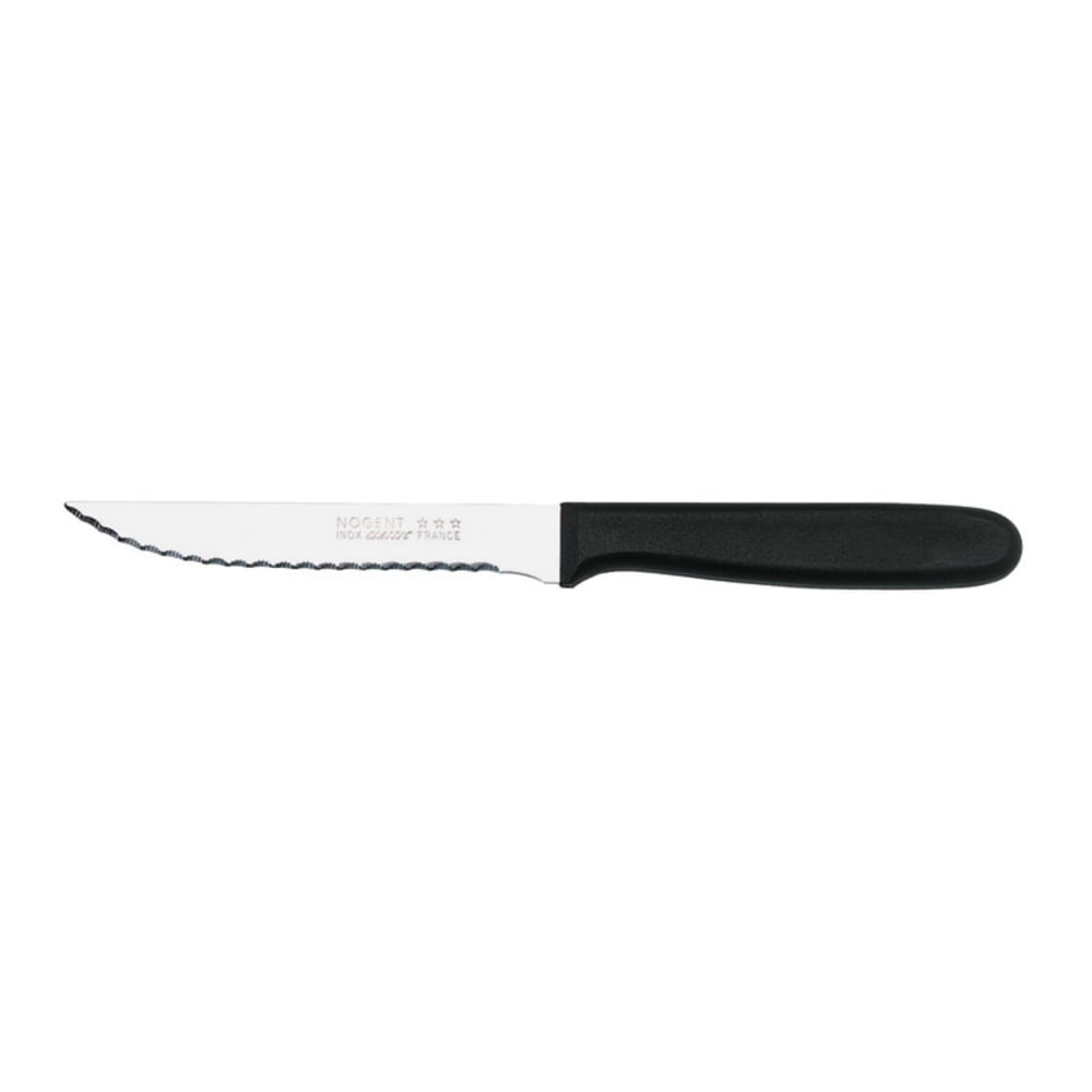 Couteau à steak manche  noir en acier inoxydable (inox)
