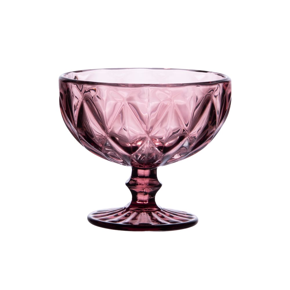 Boite de 6 coupes de glace 35 cl rose en verre