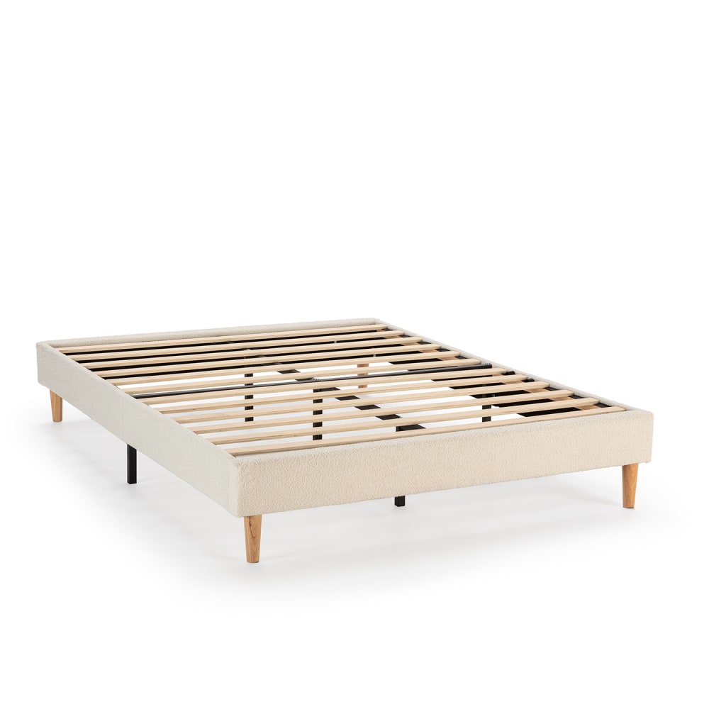 Base rembourrée 150x190 cm Imitation tissu mouton beige Base rembourrée 150x190 cm Imitation tissu mouton beige