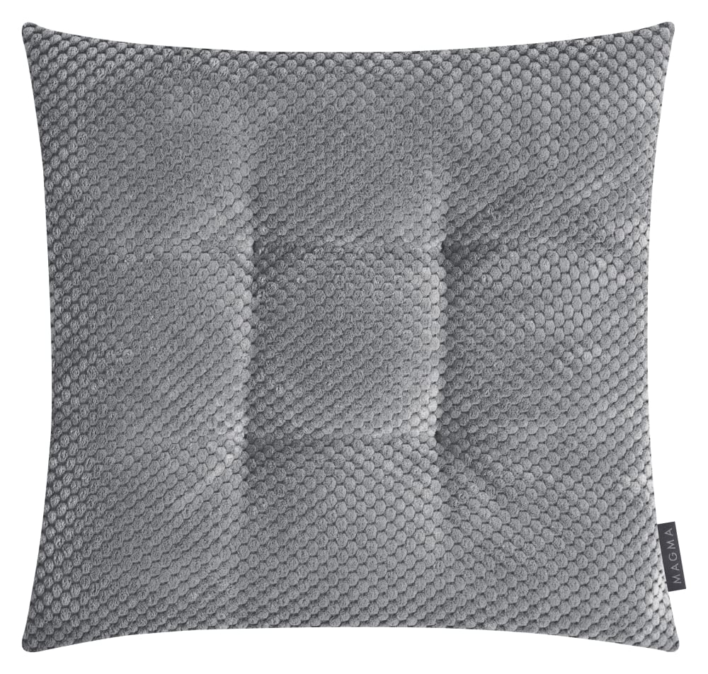 Galettes de chaise velours carrées grises-lot de 4-35x35x4 — vue 4