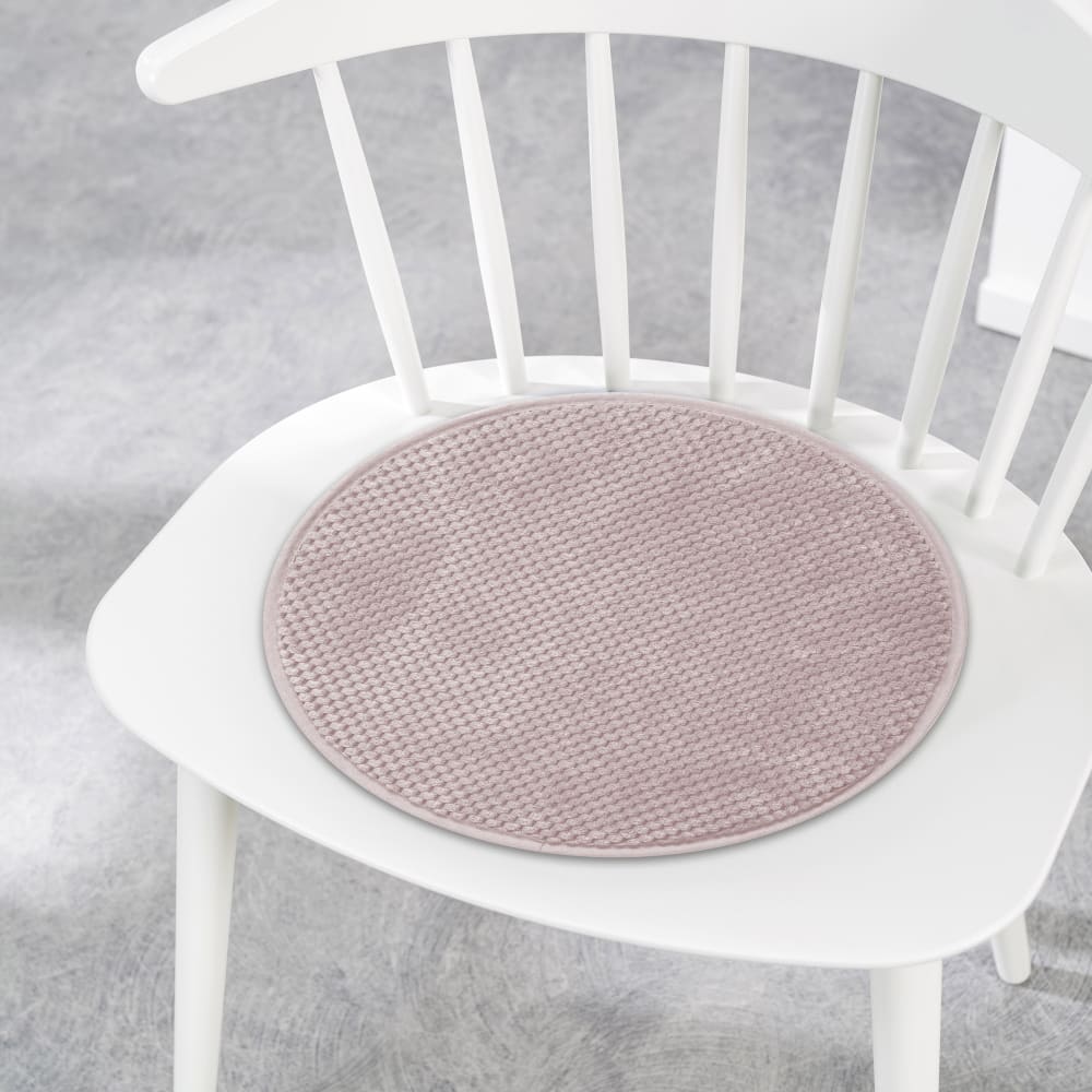 Galettes de chaise velours rondes vieux rose-lot de 4-⌀35 — vue 3