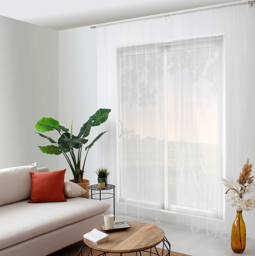 Home Maison Voilage passe tringle anti moustique polyester blanc 140x240 cm style contemporain - Pes - Polyester
