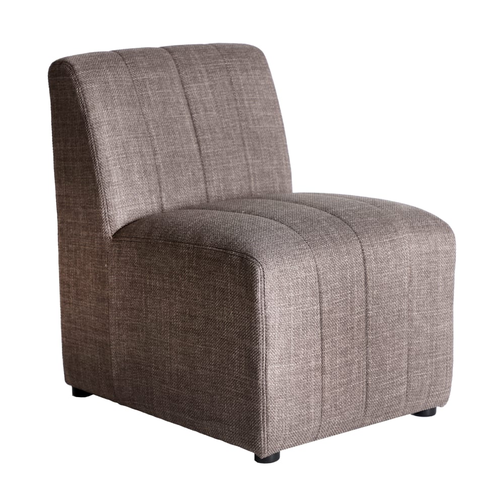 Module canapé central en polyester gris marbré en 53x73x77 cm