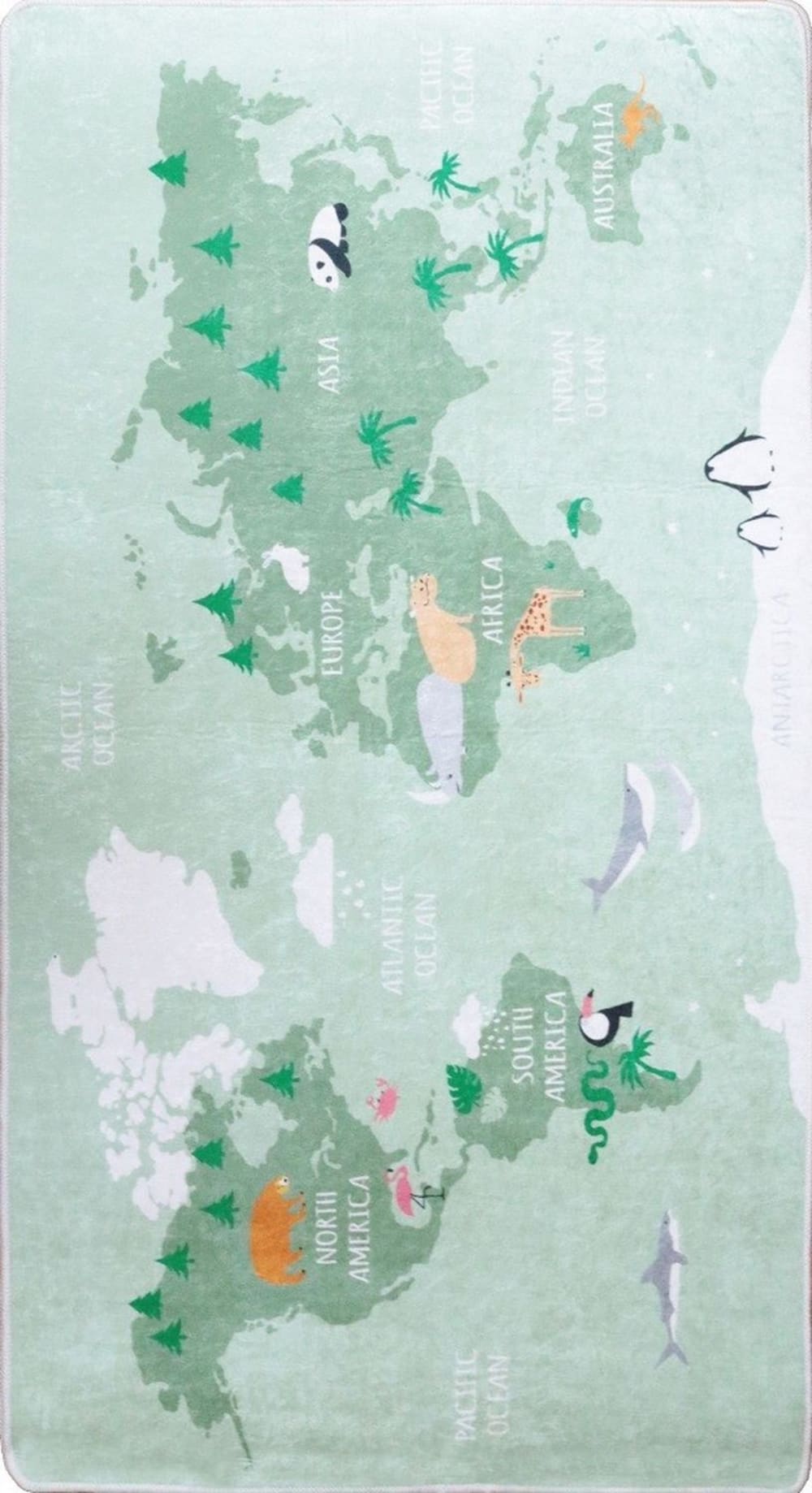 Tapis polyester vert 100 x 180 cm