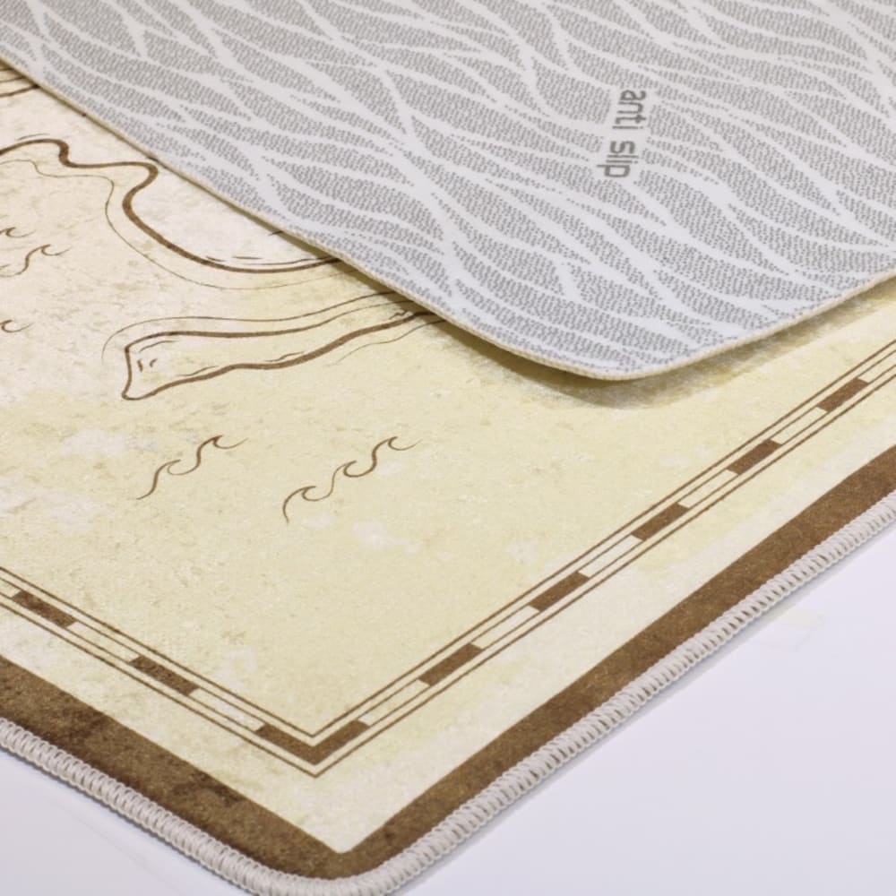 Tapis polyester beige 80 x 150 cm - Maisons du Monde