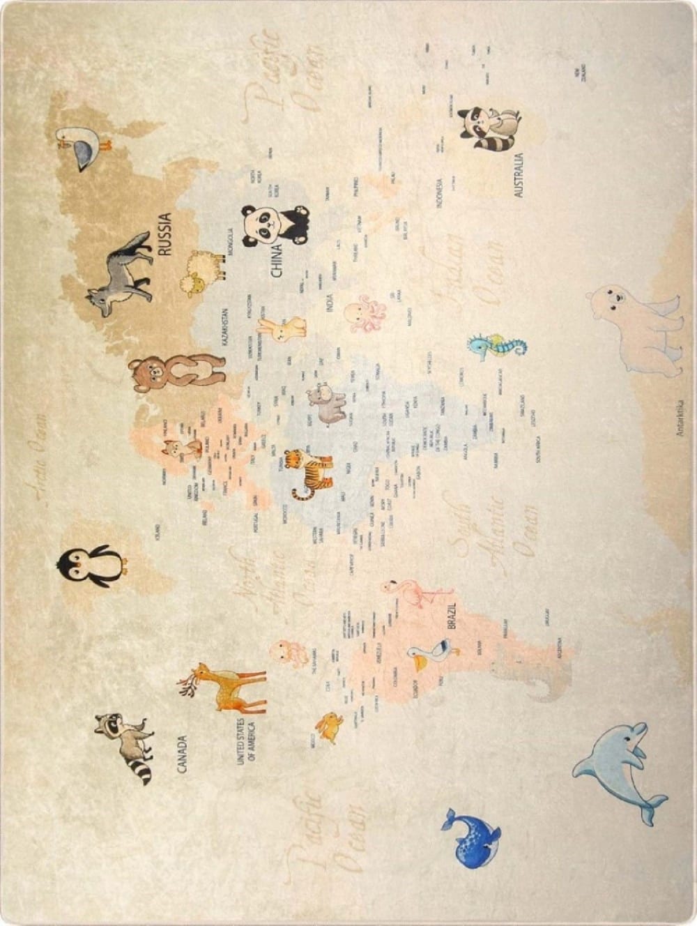 Tapis polyester beige 80 x 150 cm