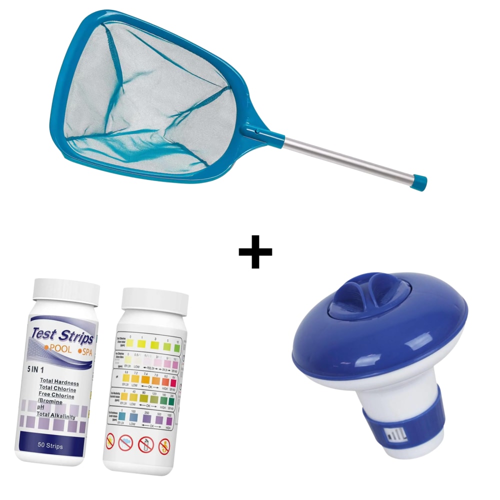 Ensemble nettoyage pour spa - épuisette - bandelette - diffuseur