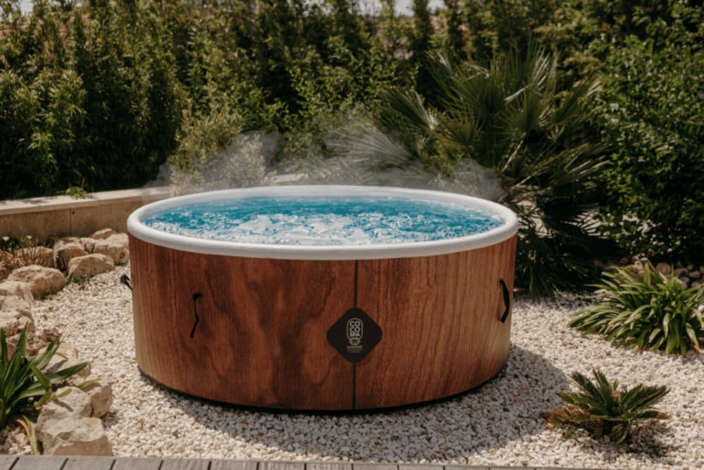 Spa gonflable chauffant & massant imitation bois 180cm