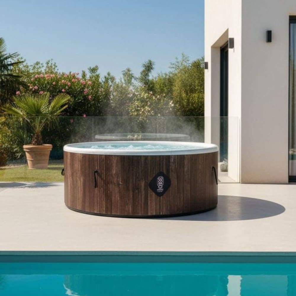 Spa gonflable chauffant & massant  imitation bois 180cm