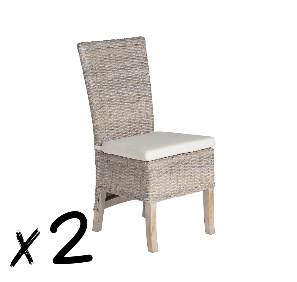 Lot de 2 chaises en rotin