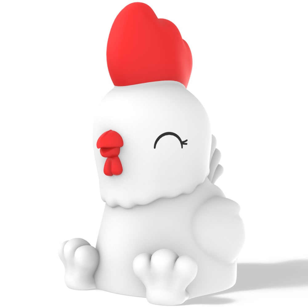 Kontiki Veilleuse petit coq à défilement de couleurs Blanc Pvc - Poly Chlorure De Vinyle - 5x9x5cm