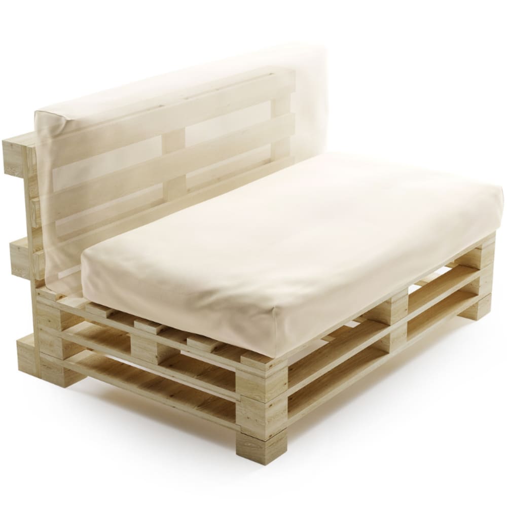 Coussin palette déhoussable imperméable 120 x 60 cm beige
