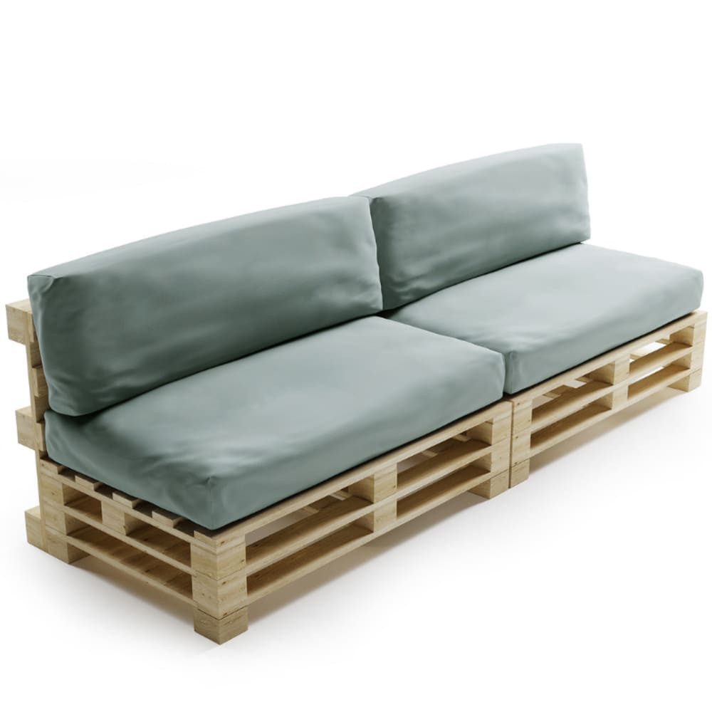 Bananair Abziehbares 2er Set Palettenkissen aus Polyester, hellgrau - Pes - Polyester