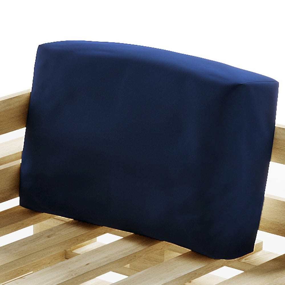 Coussin palette déhoussable imperméable angle 60 x 40 cm bleu